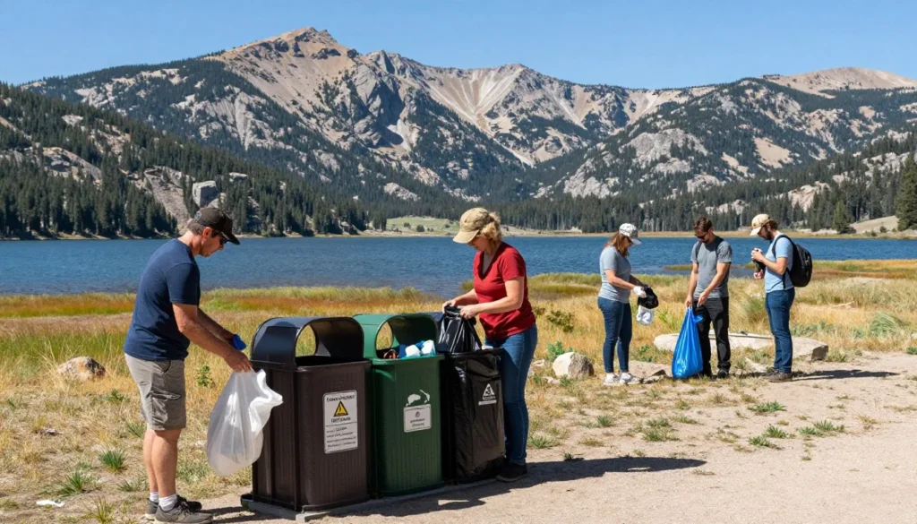 Visitors practicing Leave No Trace principles at Jordanelle State Park