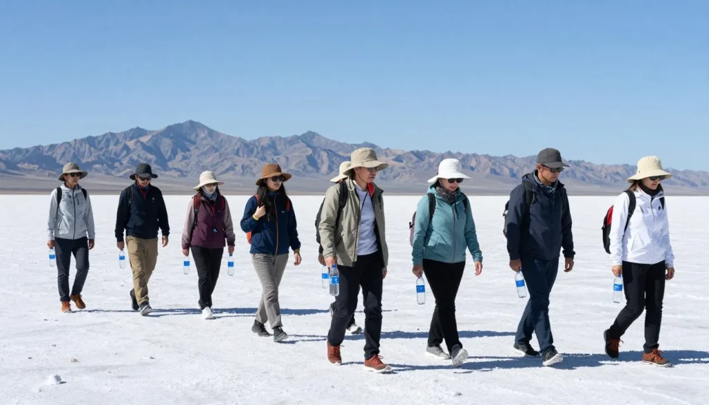 Visitors respecting Bonneville salt flats environment