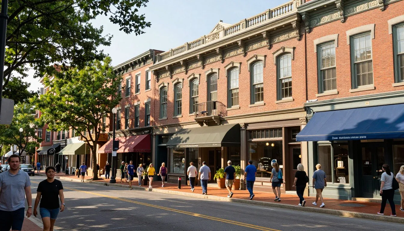 Waterbury Connecticut downtown historic architecture showcasing brass heritage
