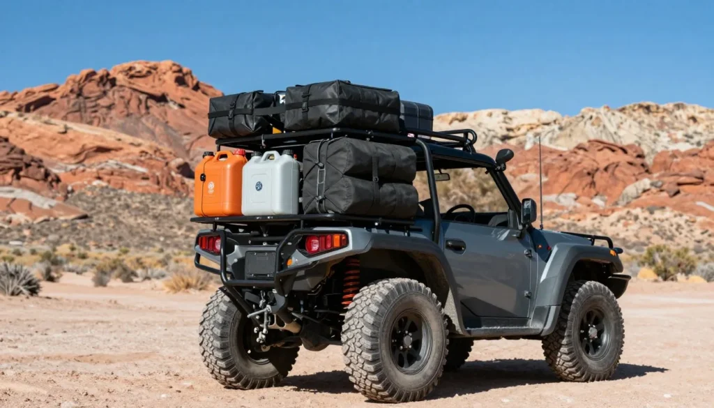Well-equipped 4x4 vehicle prepared for Gold Butte exploration