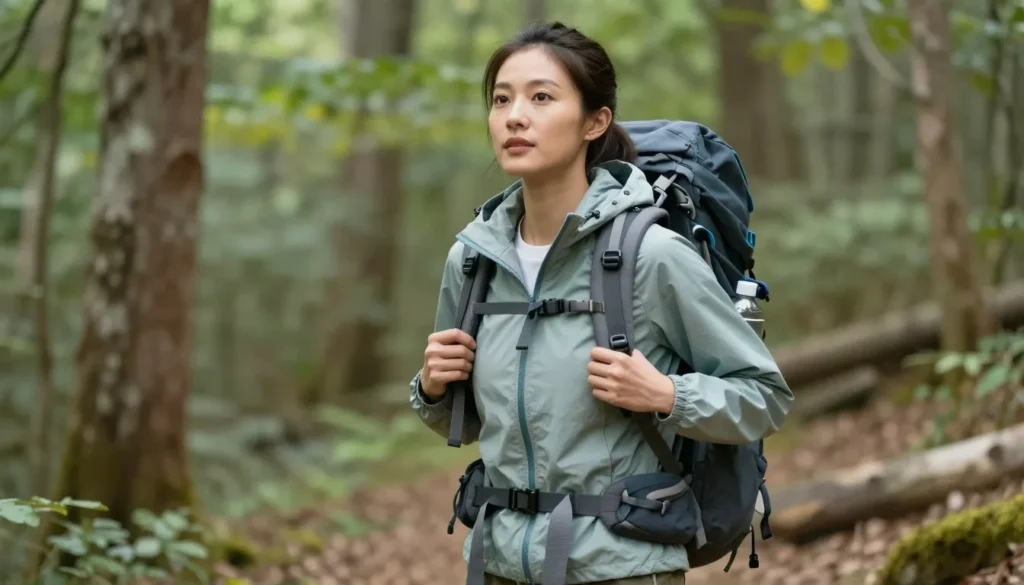 Well-prepared hiker with safety gear in Tennessee wilderness