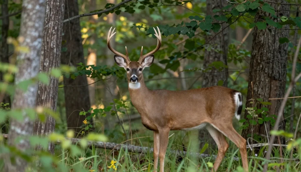 White-tailed deer in Tennessee forest clearing