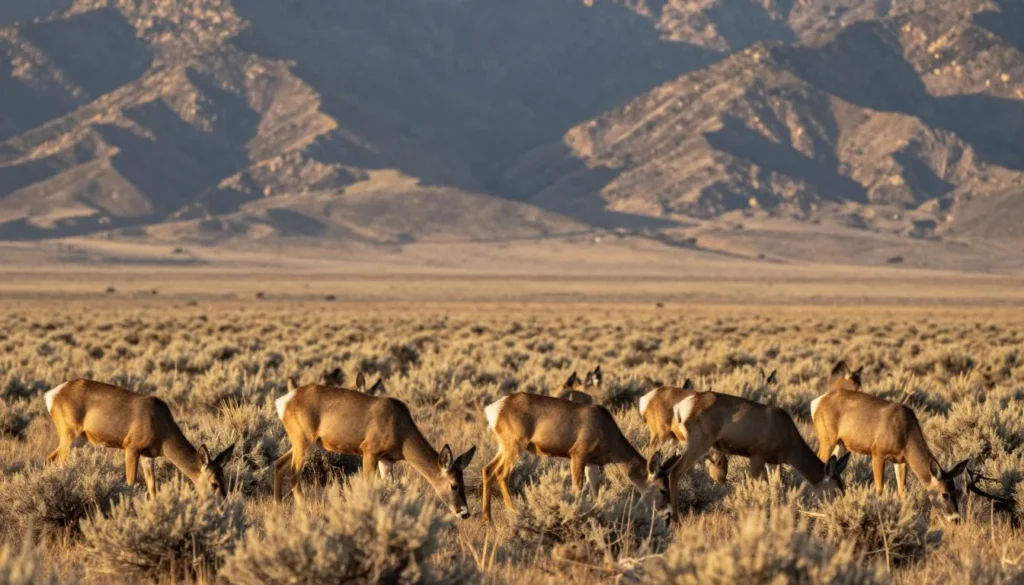 Wildlife viewing experience showing mule deer in natural habitat at Deseret Land and Livestock Wildlife Sanctuary Wildlife viewing experience showing mule deer in natural habitat at Deseret Land and Livestock Wildlife Sanctuary