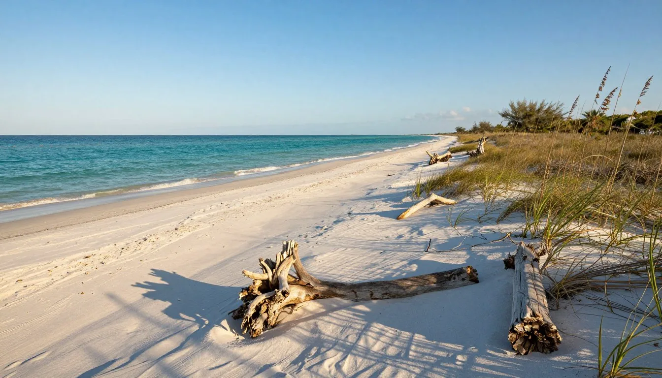 Wine Island Louisiana barrier island coastline with pristine beaches and Gulf waters