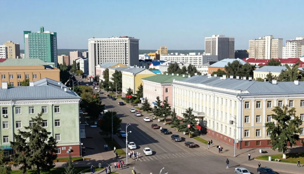 Zabaykalsky Krai city of Chita with Russian architecture and urban landscape