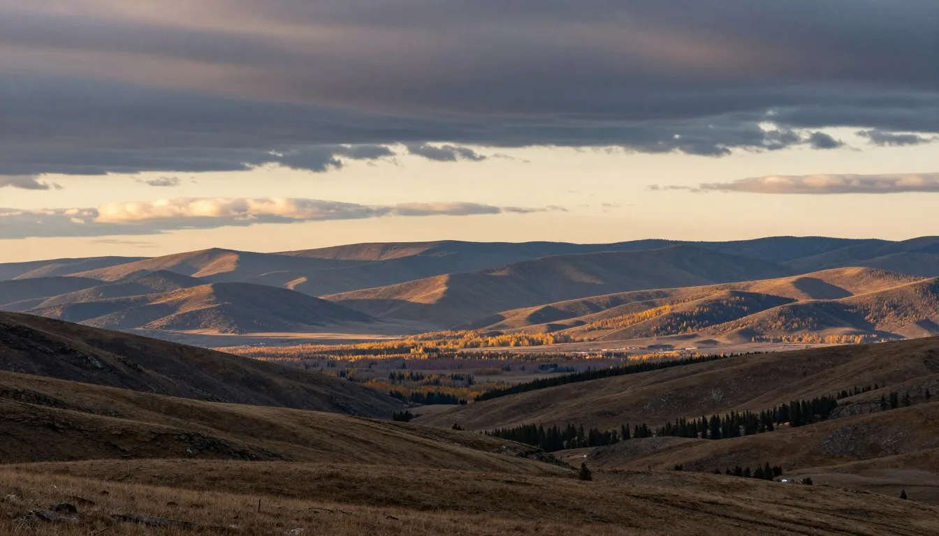 Zabaykalsky Krai vast wilderness landscapes with mountain ranges