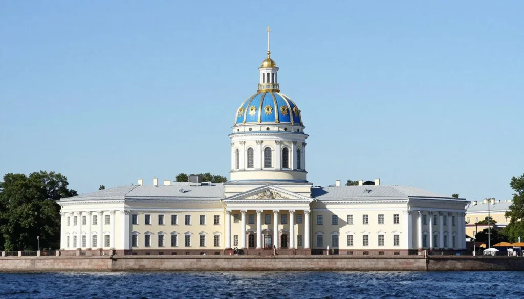 Aerial view of Kronstadt Naval Cathedral with its golden dome and the Gulf of Finland waterfront Aerial view of Kronstadt Naval Cathedral with its golden dome and the Gulf of Finland waterfront