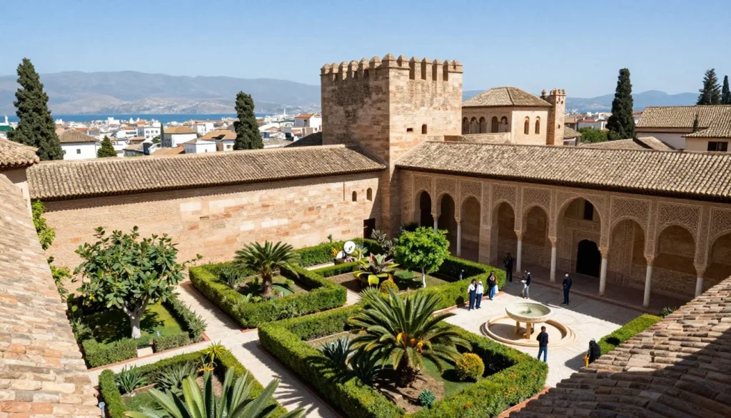 Alcazaba fortress walls and gardens with city views