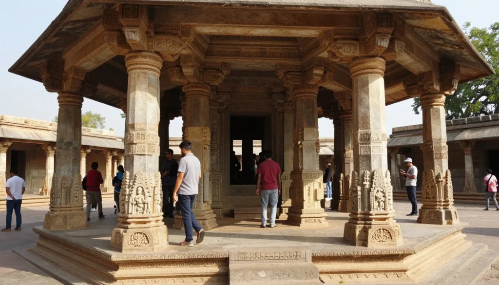 Ancient temple architecture inside Ranthambore Fort complex