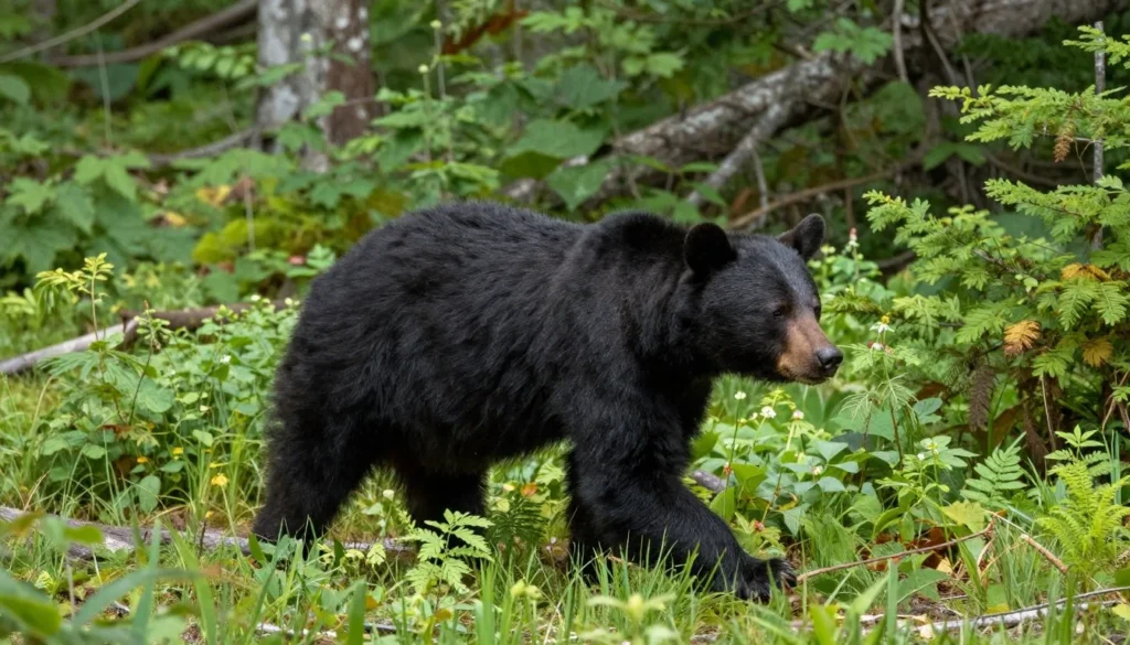 Black bear in natural forest habitat Great Smoky Mountains Black bear in natural forest habitat Great Smoky Mountains