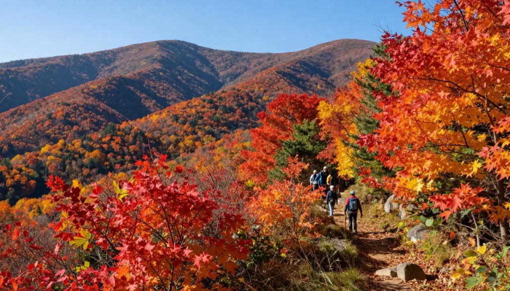 Blue Ridge Mountains in peak autumn foliage Blue Ridge Mountains in peak autumn foliage