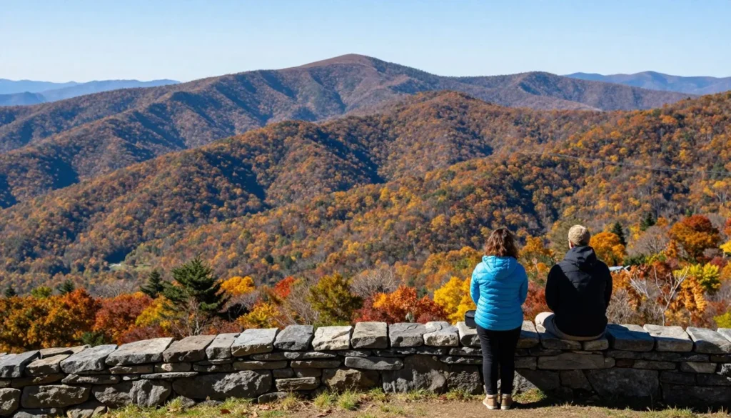 Blue Ridge Parkway overlook with fall colors Blue Ridge Parkway overlook with fall colors