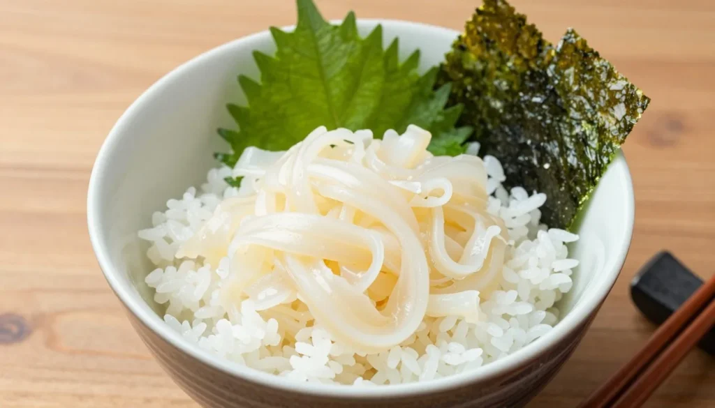 Bowl of shirasu don with fresh whitebait over steamed rice