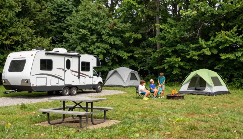 Camping area at Cove Lake State Park Tennessee Camping area at Cove Lake State Park Tennessee