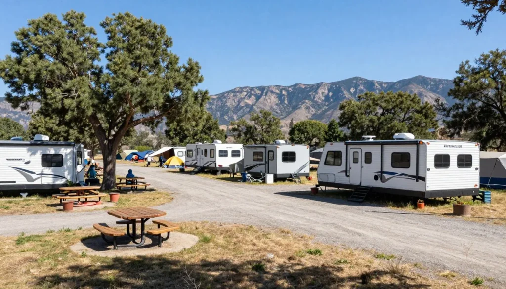 Camping area at Otter Creek State Park with RV and tent sites