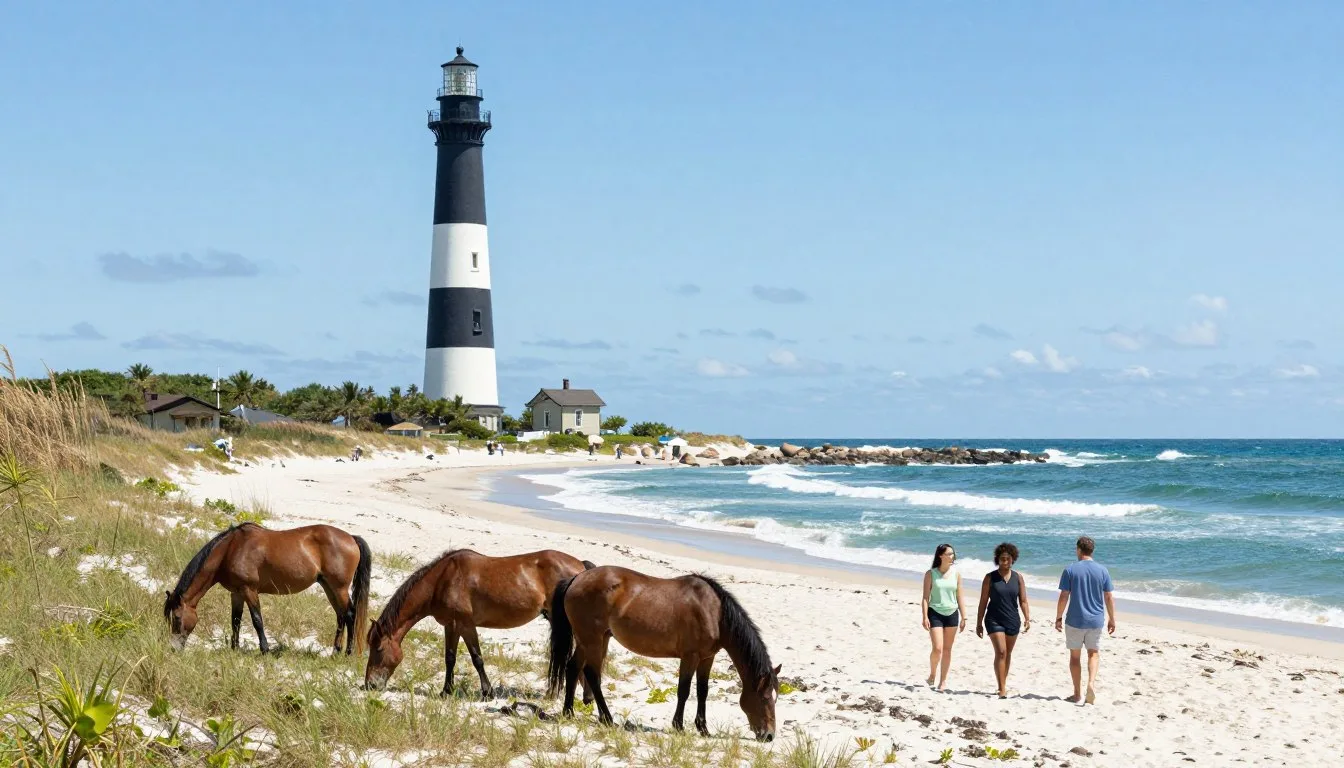 Cape-Lookout-National-Seashore-pristine-beach-with-wild-horses Cape Lookout National Seashore pristine beach with wild horses