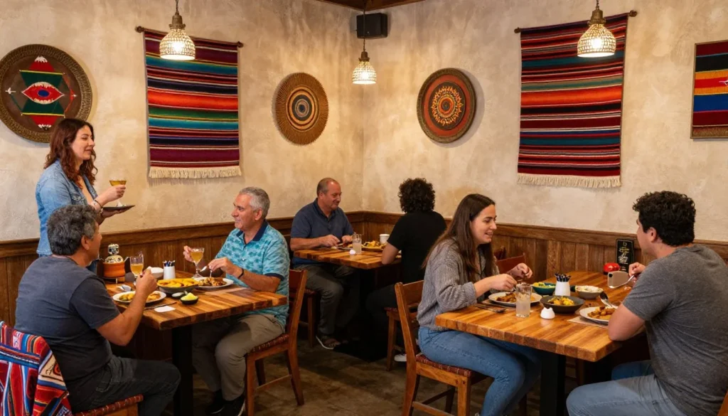 Casual southwestern restaurant interior with desert decor
