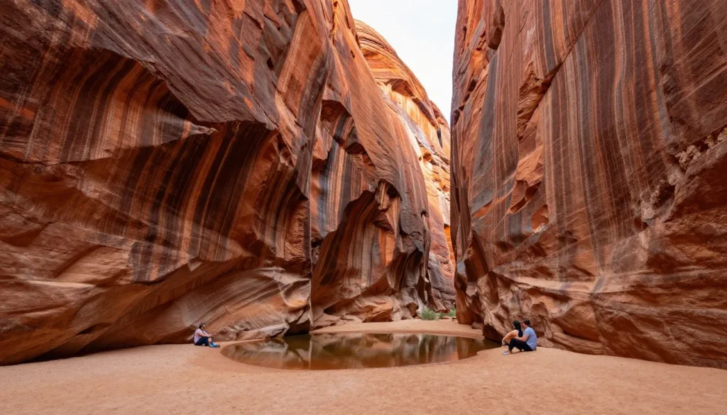 Cathedral Gorge interior showing massive natural amphitheatre with curved rock walls Cathedral Gorge interior showing massive natural amphitheatre with curved rock walls
