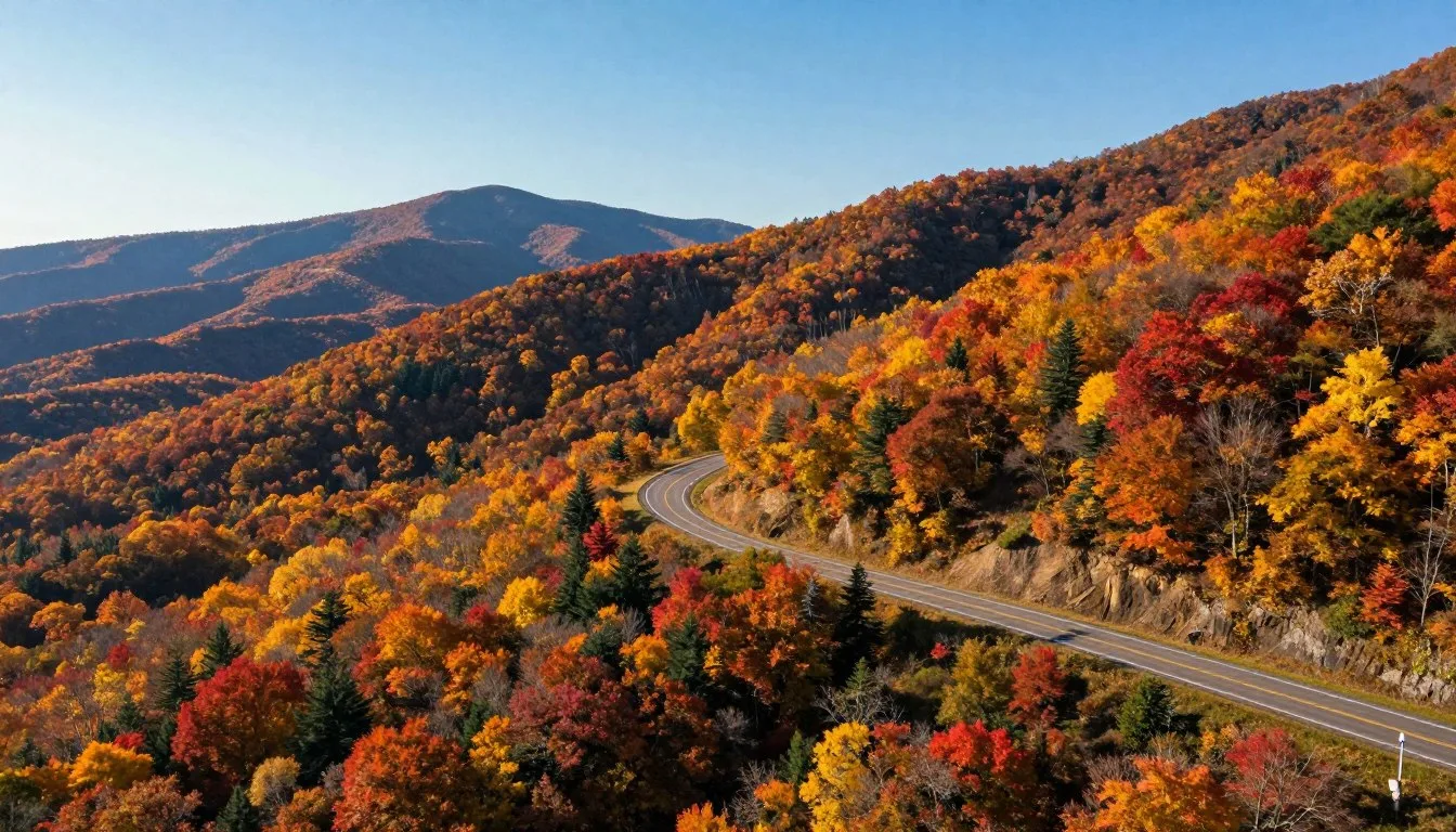 Cherohala-Skyway-winding-through-vibrant-autumn-mountains-in-North-Carolina Cherohala Skyway winding through vibrant autumn mountains in North Carolina