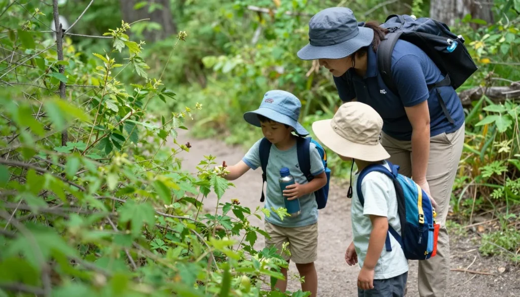 Children exploring nature safely at Trinidad Lake Children exploring nature safely at Trinidad Lake