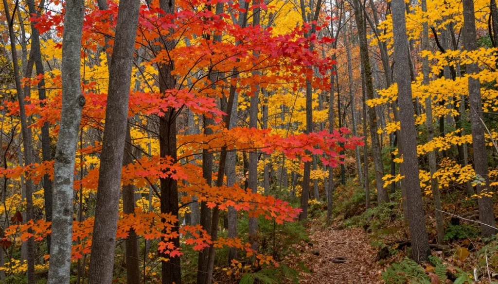 Chuck Swan Wildlife Management Area during autumn with colorful foliage Chuck Swan Wildlife Management Area during autumn with colorful foliage