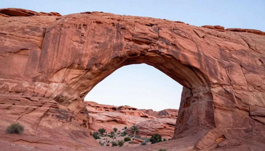 Close-up view of Rainbow Bridge's massive arch formation