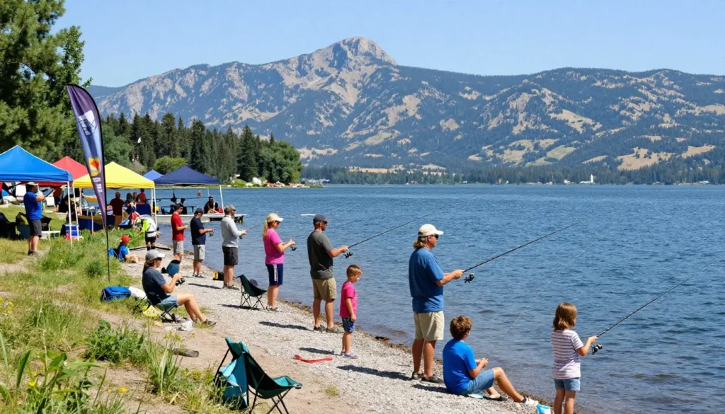 Community fishing event at South Fork Reservoir Community fishing event at South Fork Reservoir