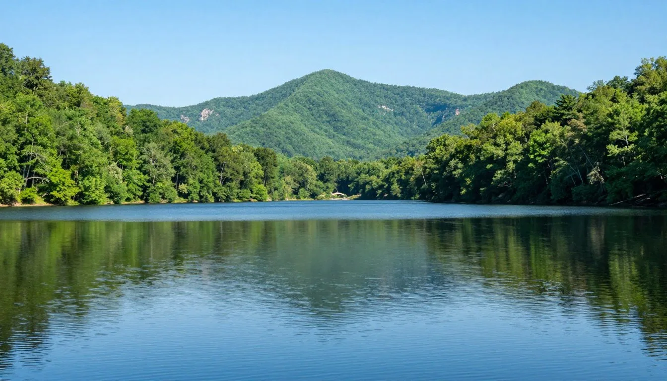 Cove-Lake-State-Park-Tennessee-scenic-lake-view-with-mountain-backdrop Cove Lake State Park Tennessee scenic lake view with mountain backdrop