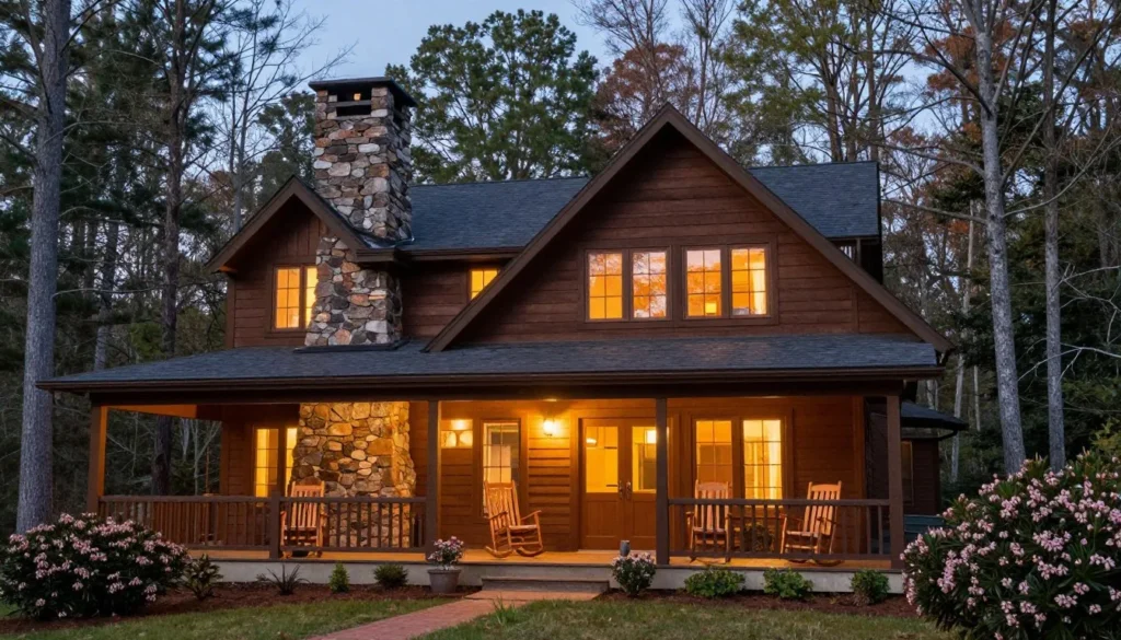 Cozy mountain cabin surrounded by forest near Elk River Falls area Cozy mountain cabin surrounded by forest near Elk River Falls area