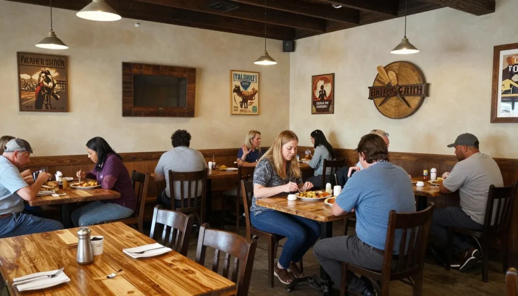 Cozy restaurant interior with Western decor in Panguitch
