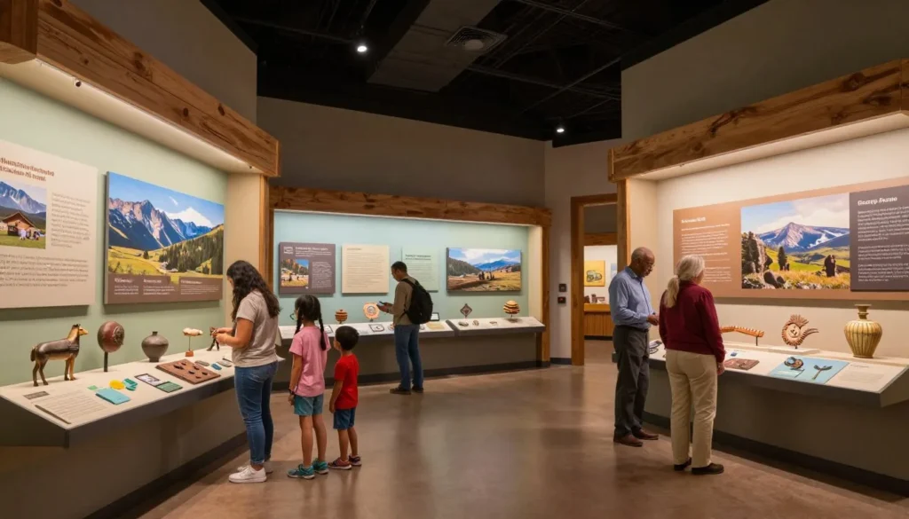 Cultural exhibit about Rocky Mountain National Park history and indigenous heritage Cultural exhibit about Rocky Mountain National Park history and indigenous heritage