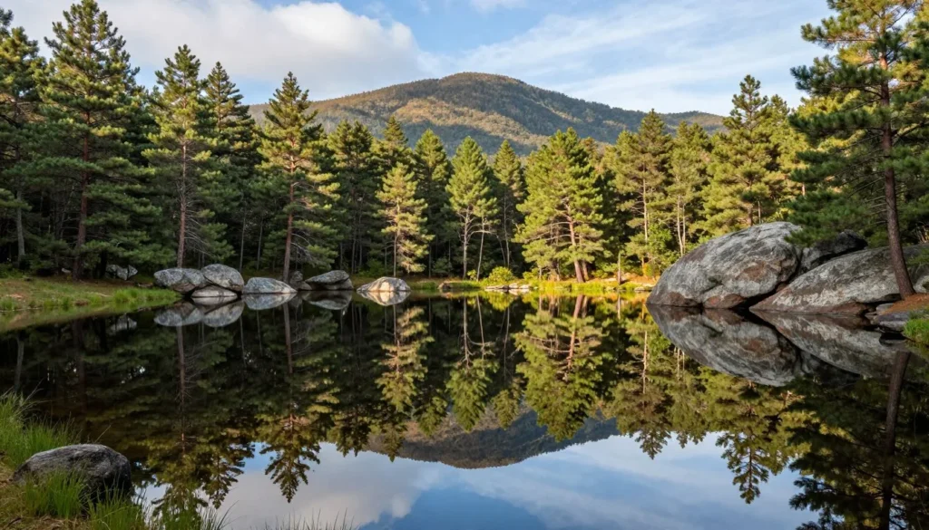 Davis Pond at Staunton State Park with reflections Davis Pond at Staunton State Park with reflections