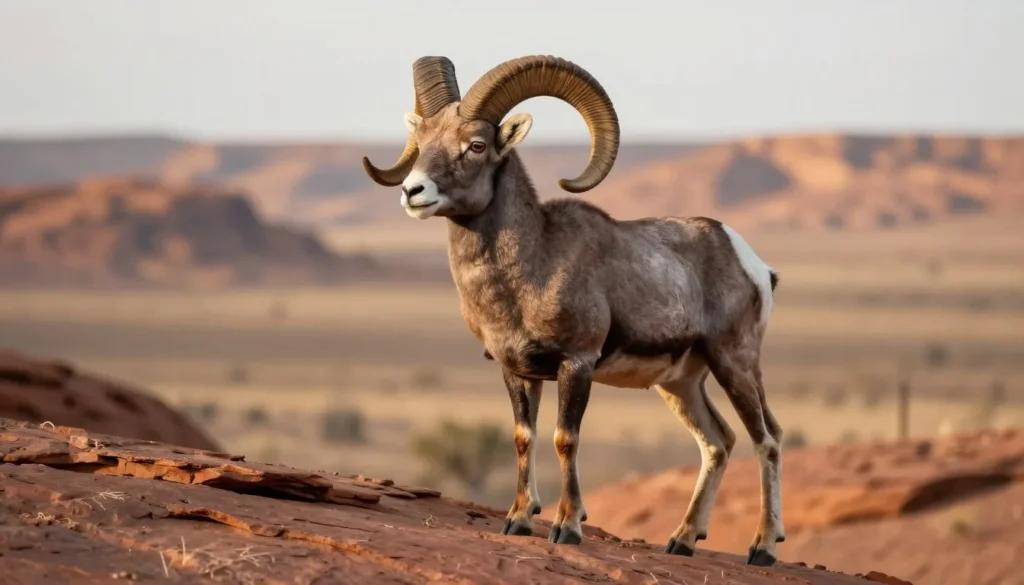 Desert bighorn sheep on rocky outcrop in Utah