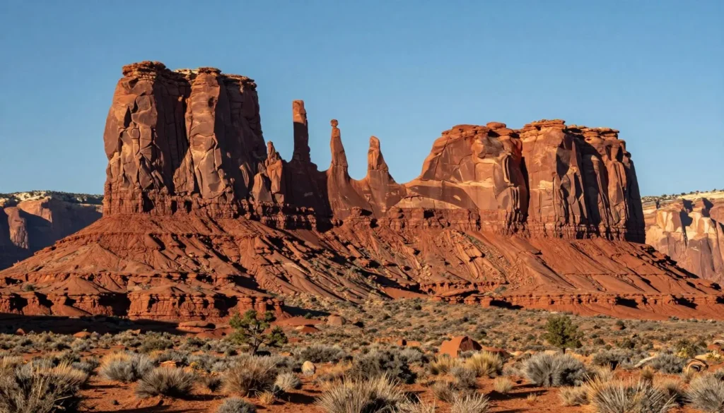 Desert landscape showing red rock formations in Utah