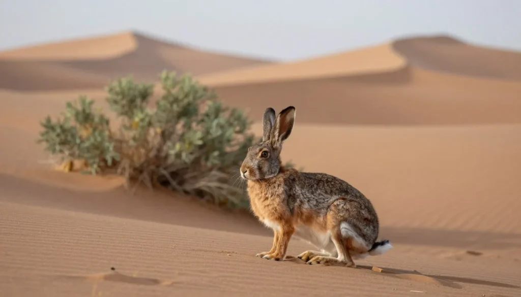 Desert wildlife jackrabbit near sand dunes Nevada Desert wildlife jackrabbit near sand dunes Nevada