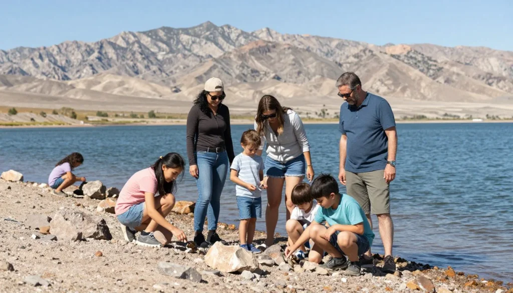 Diverse group enjoying water activities at South Fork Reservoir