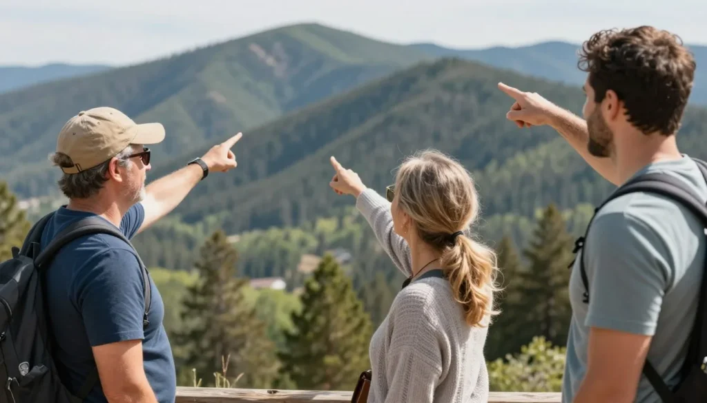 Diverse group of happy visitors enjoying scenic overlook in Spring Mountains Diverse group of happy visitors enjoying scenic overlook in Spring Mountains