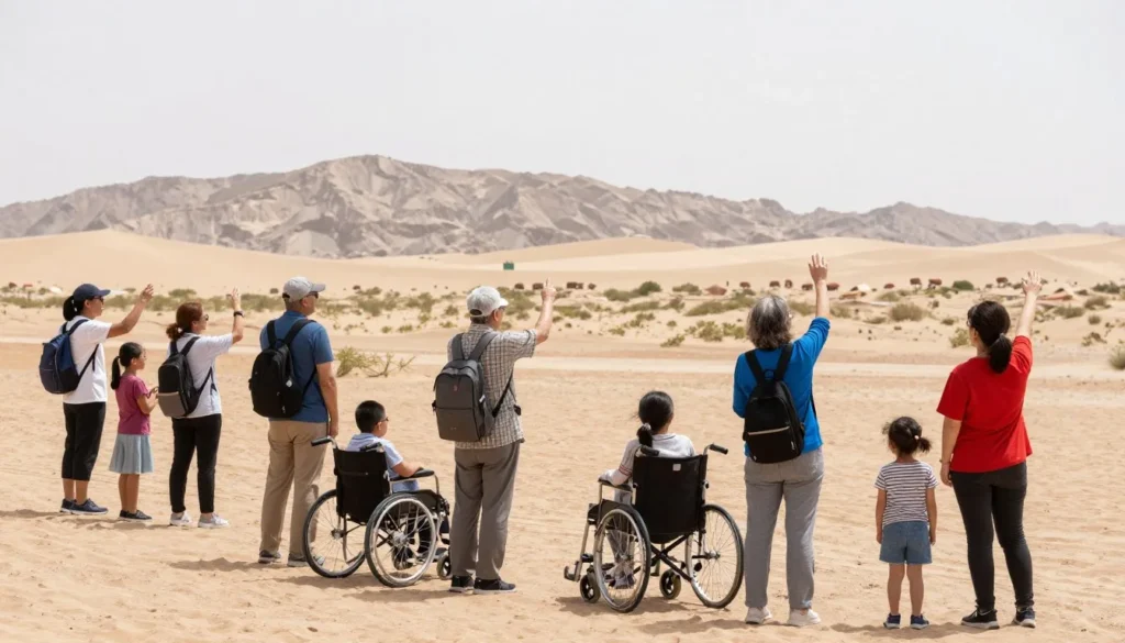 Diverse visitors of different abilities enjoying Seven Magic Mountains Diverse visitors of different abilities enjoying Seven Magic Mountains