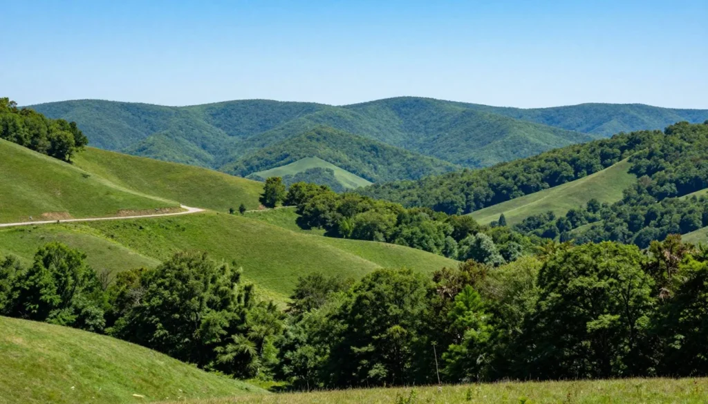 East Tennessee rolling hills and countryside near David Crockett Birthplace State Park East Tennessee rolling hills and countryside near David Crockett Birthplace State Park