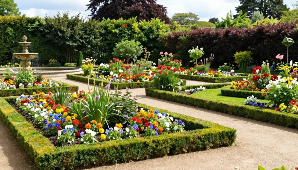 Elizabethan Gardens ornamental landscaping with period-appropriate plantings Elizabethan Gardens ornamental landscaping with period-appropriate plantings