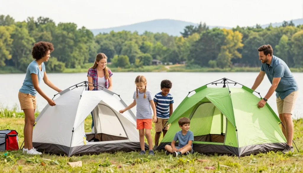 Family camping at Indian Mountain State Park Tennessee Family camping at Indian Mountain State Park Tennessee