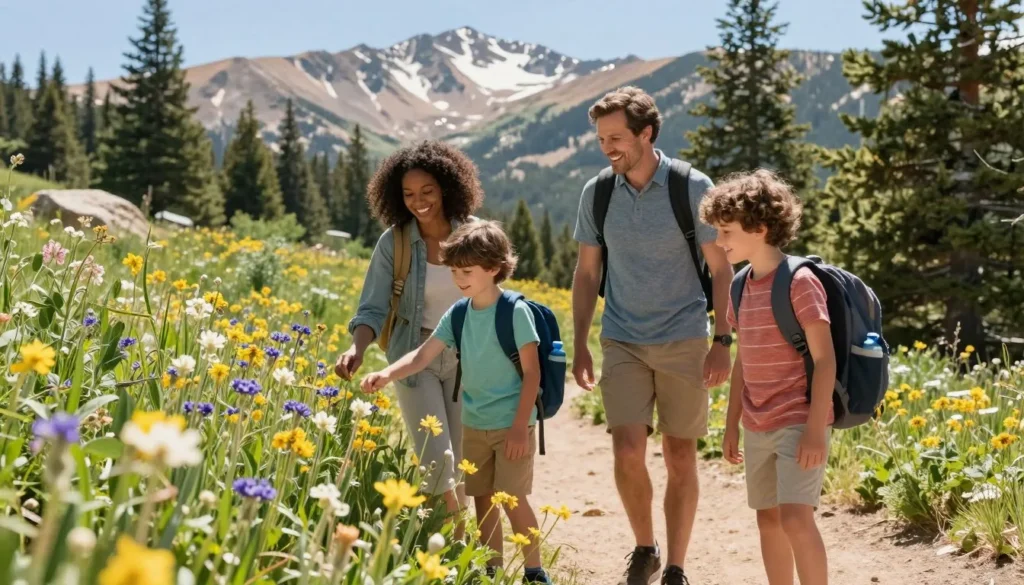 Family enjoying outdoor activities in Colorado mountains Family enjoying outdoor activities in Colorado mountains