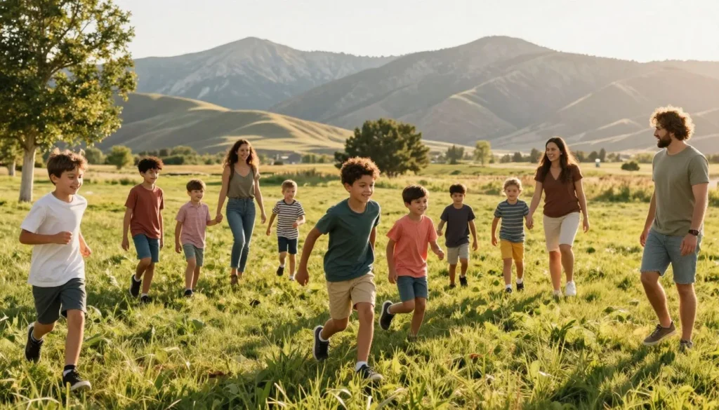 Family enjoying outdoor activities in Midway Utah park