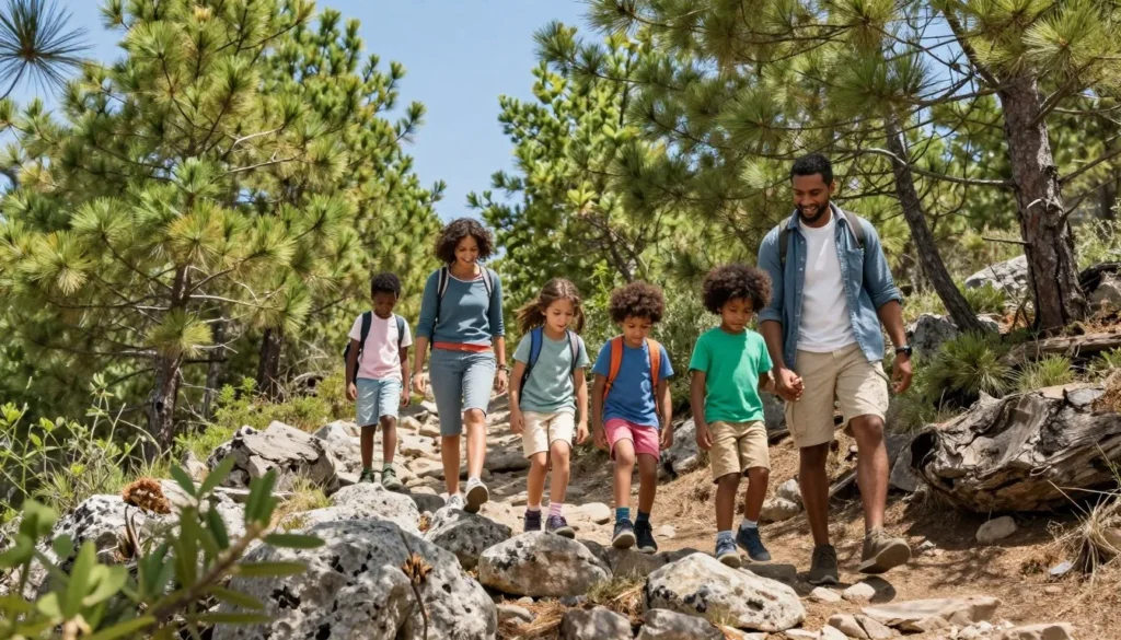 Family hiking easy trail near Panguitch