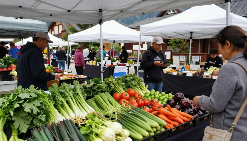 Farmers market in western North Carolina with fresh local produce Farmers market in western North Carolina with fresh local produce