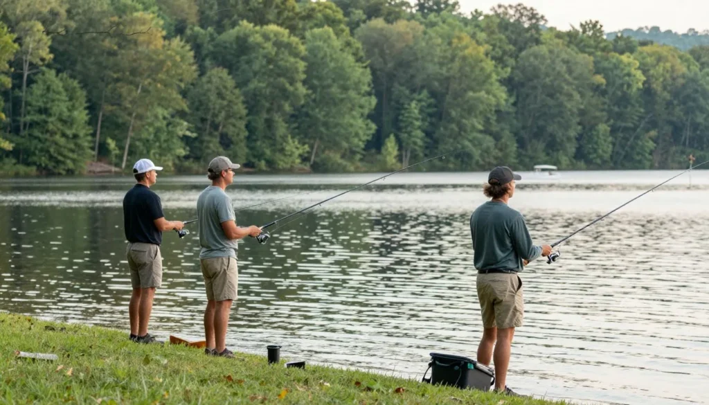 Fishing at Ballard Lake in Indian Mountain State Park Fishing at Ballard Lake in Indian Mountain State Park