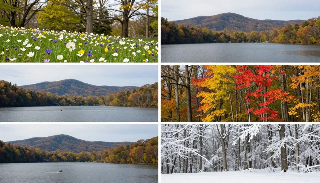 Four seasons at Cumberland Mountain State Park Tennessee Four seasons at Cumberland Mountain State Park Tennessee