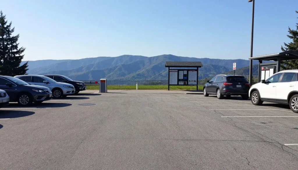 Free scenic overlook parking area on Foothills Parkway Free scenic overlook parking area on Foothills Parkway