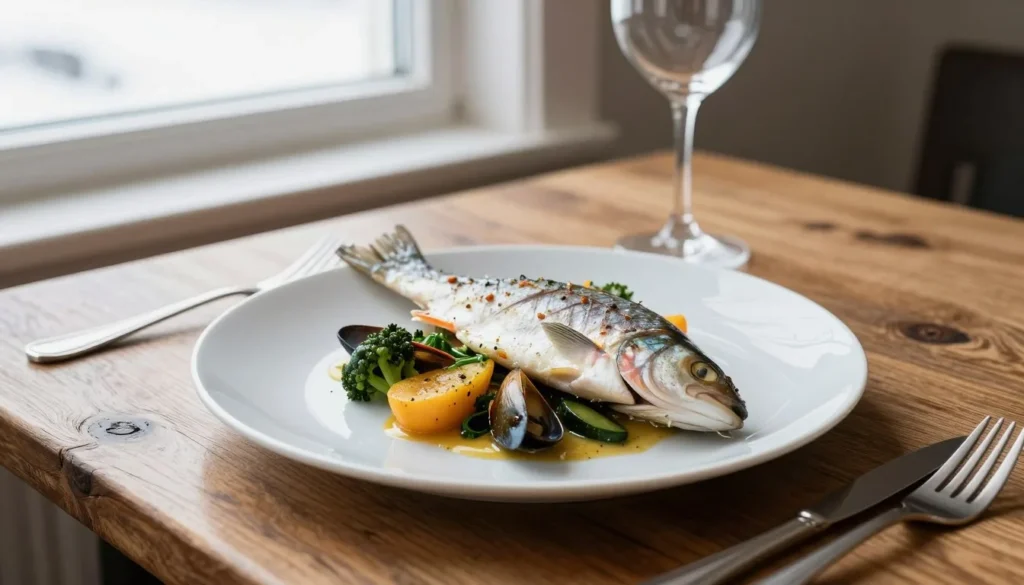 Fresh Icelandic seafood dish with local ingredients