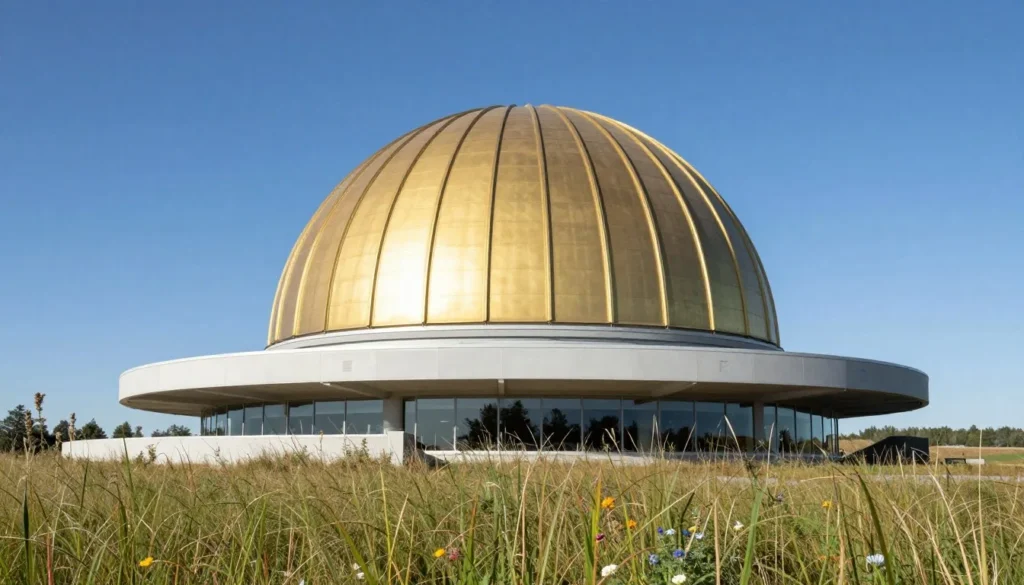 Golden Pond Planetarium exterior building surrounded by native landscaping Golden Pond Planetarium exterior building surrounded by native landscaping
